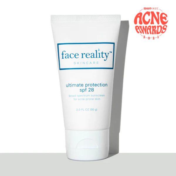 ultimate protection SPF 28 is from the face reality brand in white plastic packaging with 66ml