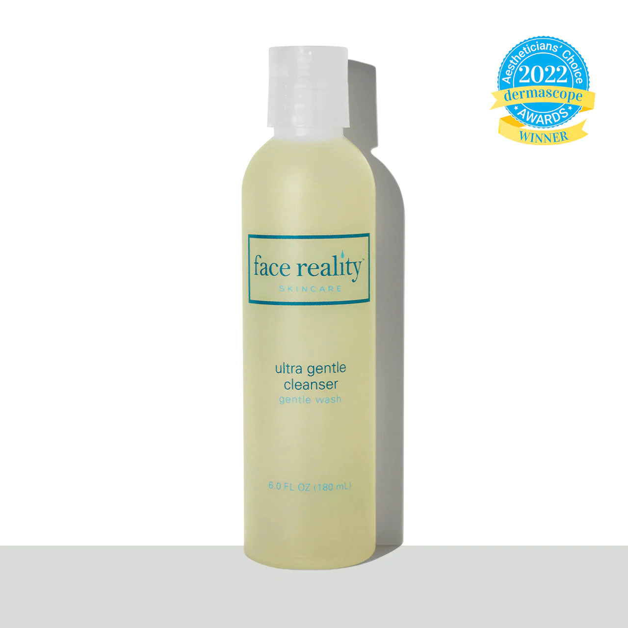 ultra gentle cleanser from the face reality brand in transparent plastic packaging with screw cap