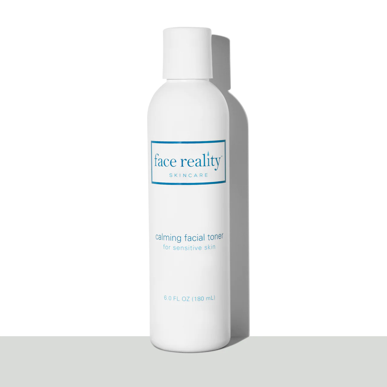 calming facial toner from the face reality brand in white plastic packaging with 180ml for sensitive skin